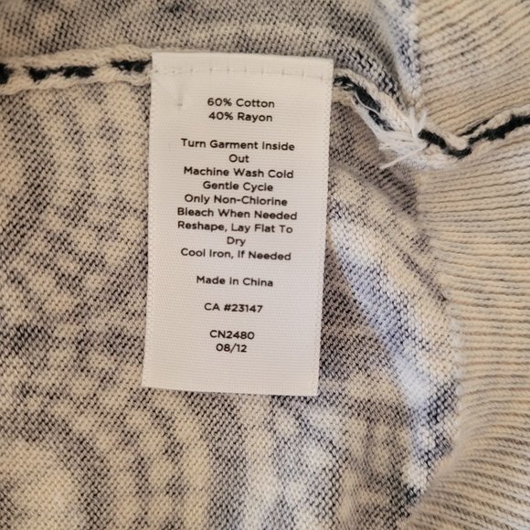 Talbots Black and White Button up Round Neck Cardigan Woman's. Size XS - Picture 8 of 9